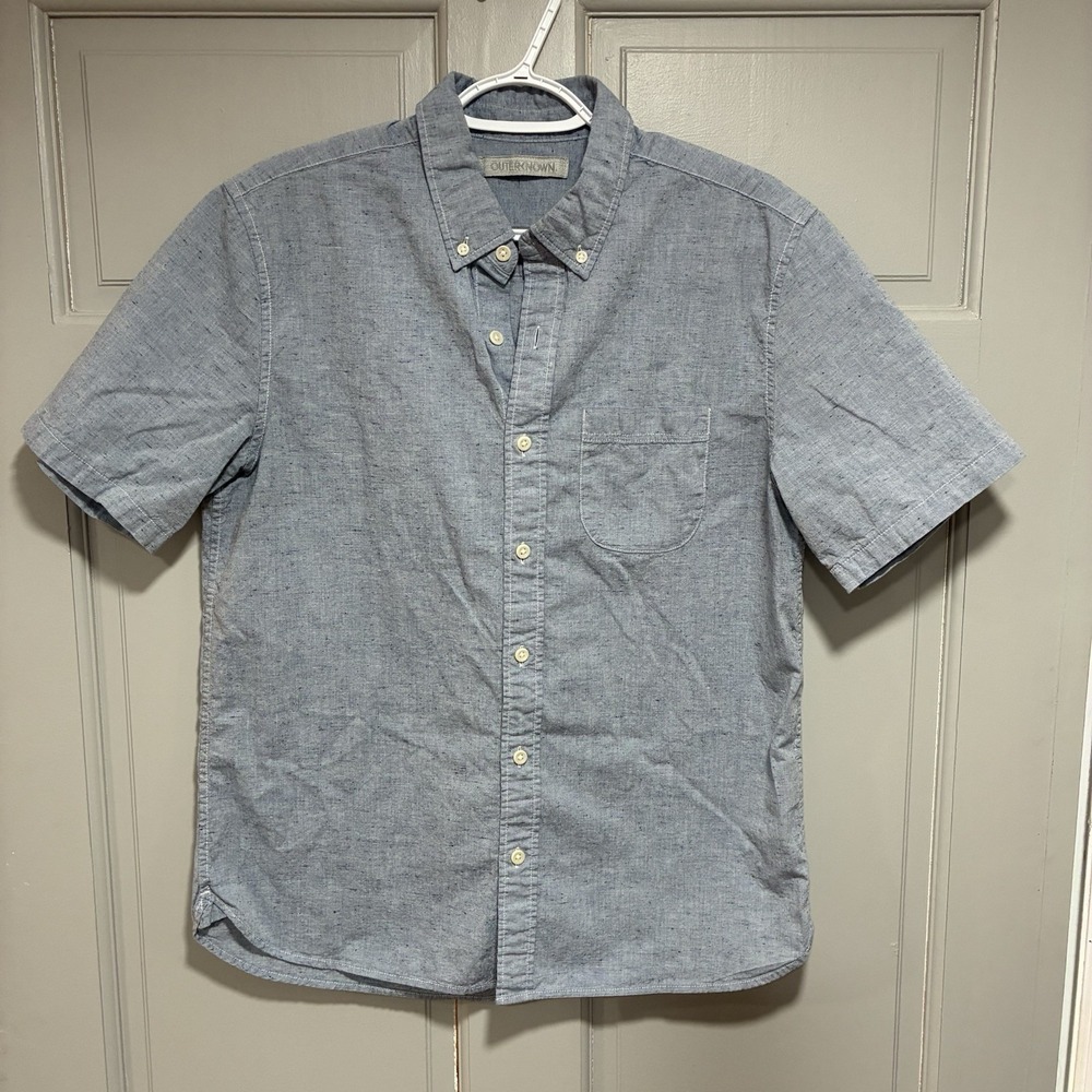 Outerknown Men's Shirt Size Small‎ Gray Button Front Lightweight Casual Office